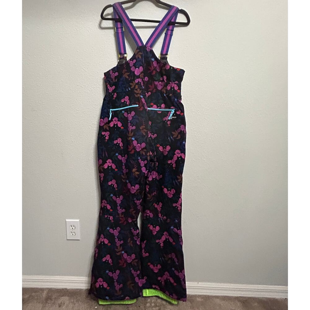 NEW Roxy x Rowley Insulated Snow Bib Ski Pants Floral Print Womens Med Après Ski - Picture 3 of 9